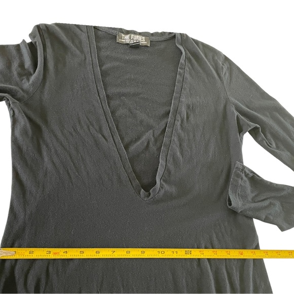 The Furies by Rilke Korff Black Maxi Dress Deep V-Neck Medium - Picture 9 of 10